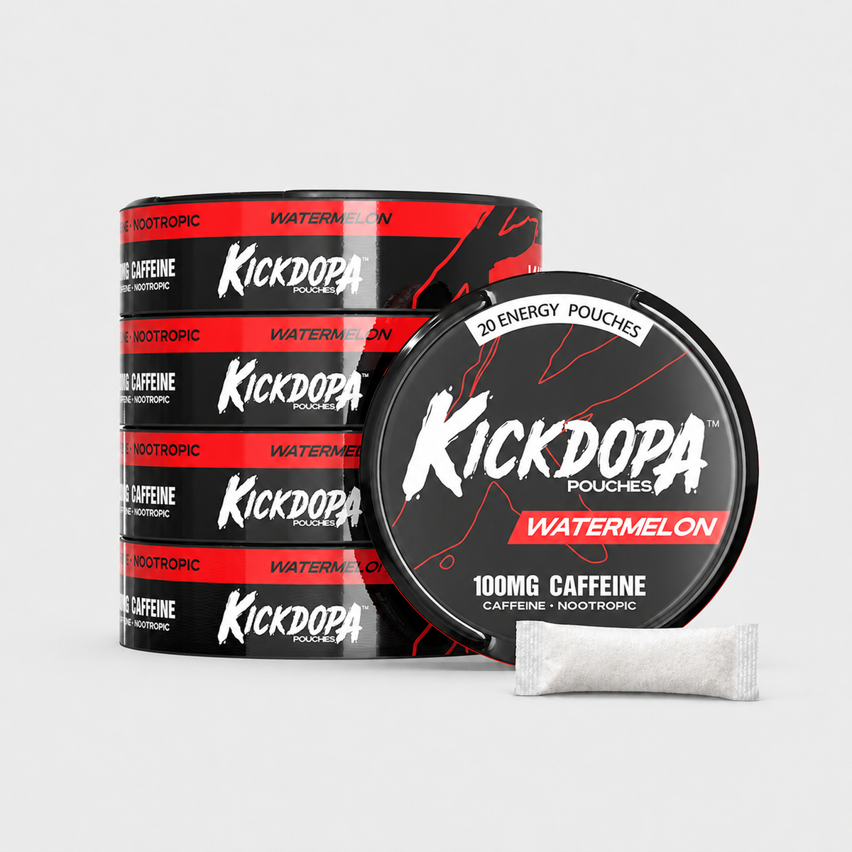 【KiBuNYA ShoooP】 Kickdopa Energy Pouches | 100mg Caffeine + Nootropics, Nicotine