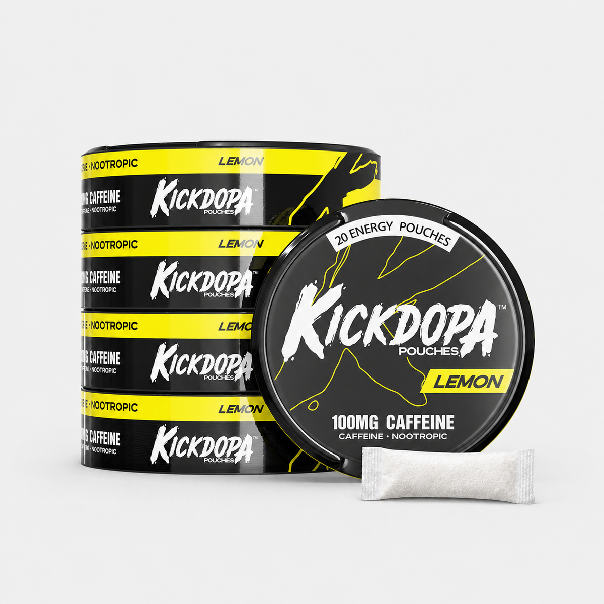 Kickdopa Energy Pouches | 100mg Caffeine + Nootropics, Nicotine