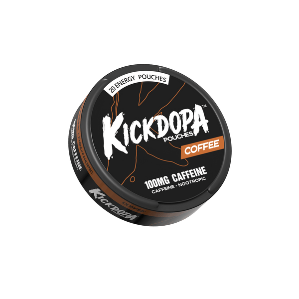 Kickdopa Coffee 100mg caffeine pouch can closed